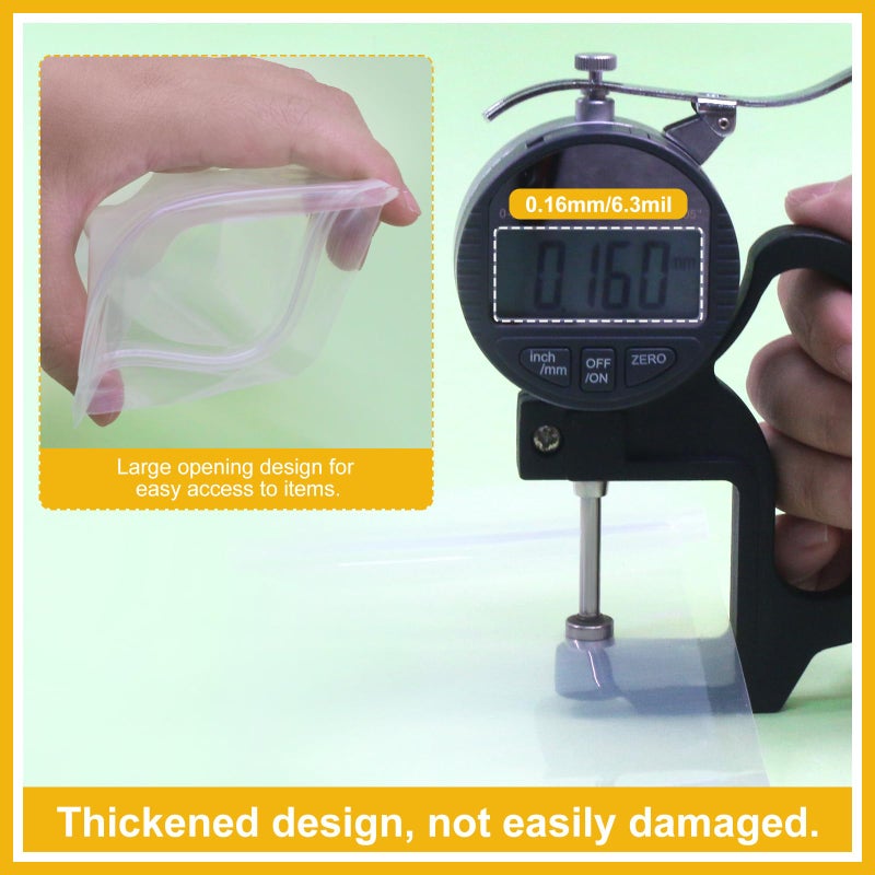 SumDirect 100pcs 3.5x5.5 Inches Clear Stand Up Food Bags, Self-Sealing Zipper Stand-up Food Pouches Snack Packing Bag with Tear Notch Heat Resealable for Storing, Cookie, Snack Tea and Drinking - Image 3